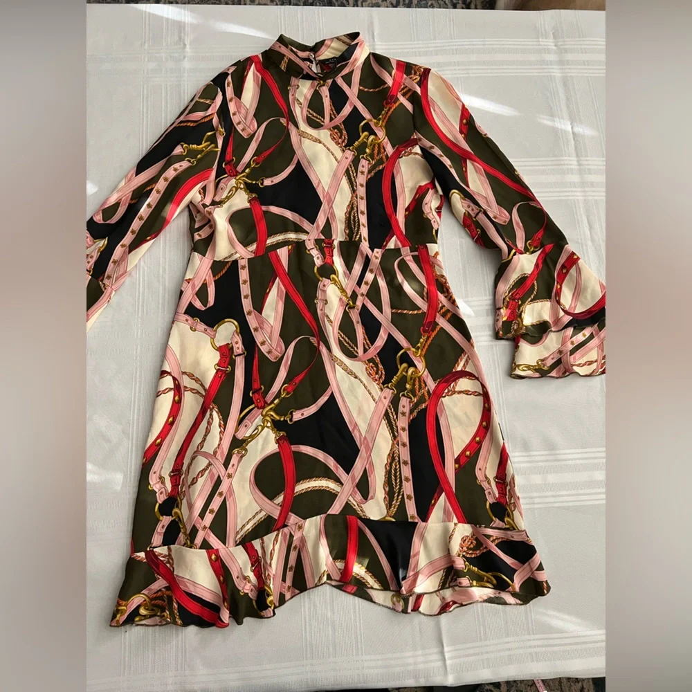 Zara Scarf Print Mini Dress - Picture 1 of 4